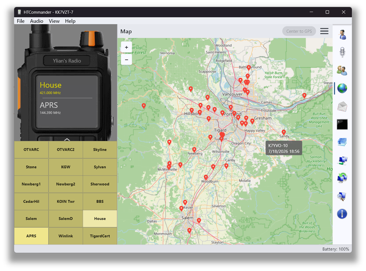 APRS map