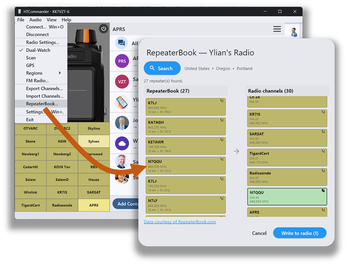 Importing repeaters from RepeaterBook.com