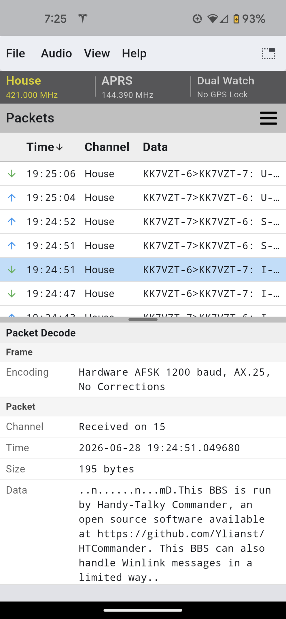 Packets on Android