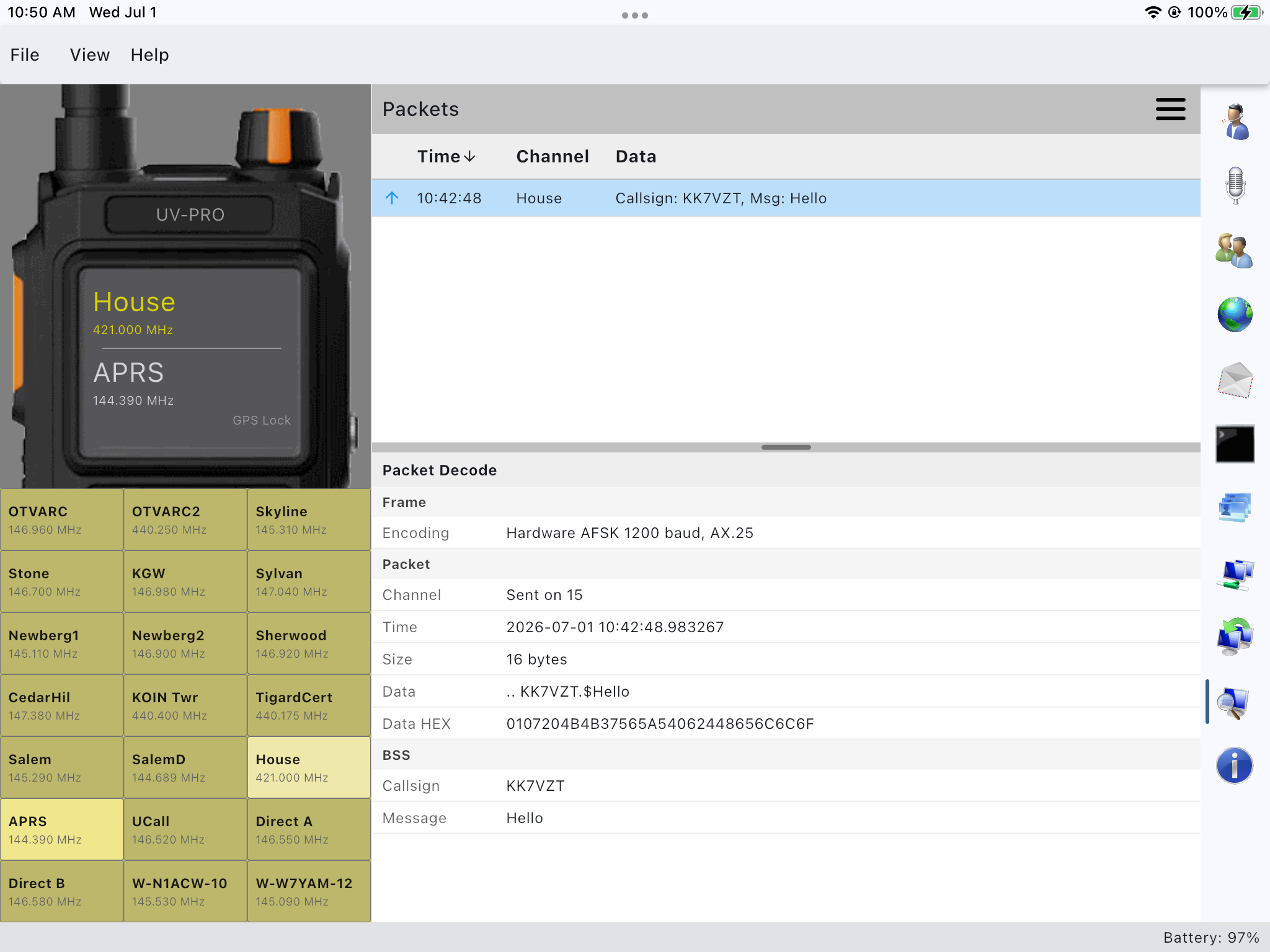 Packets on iPad