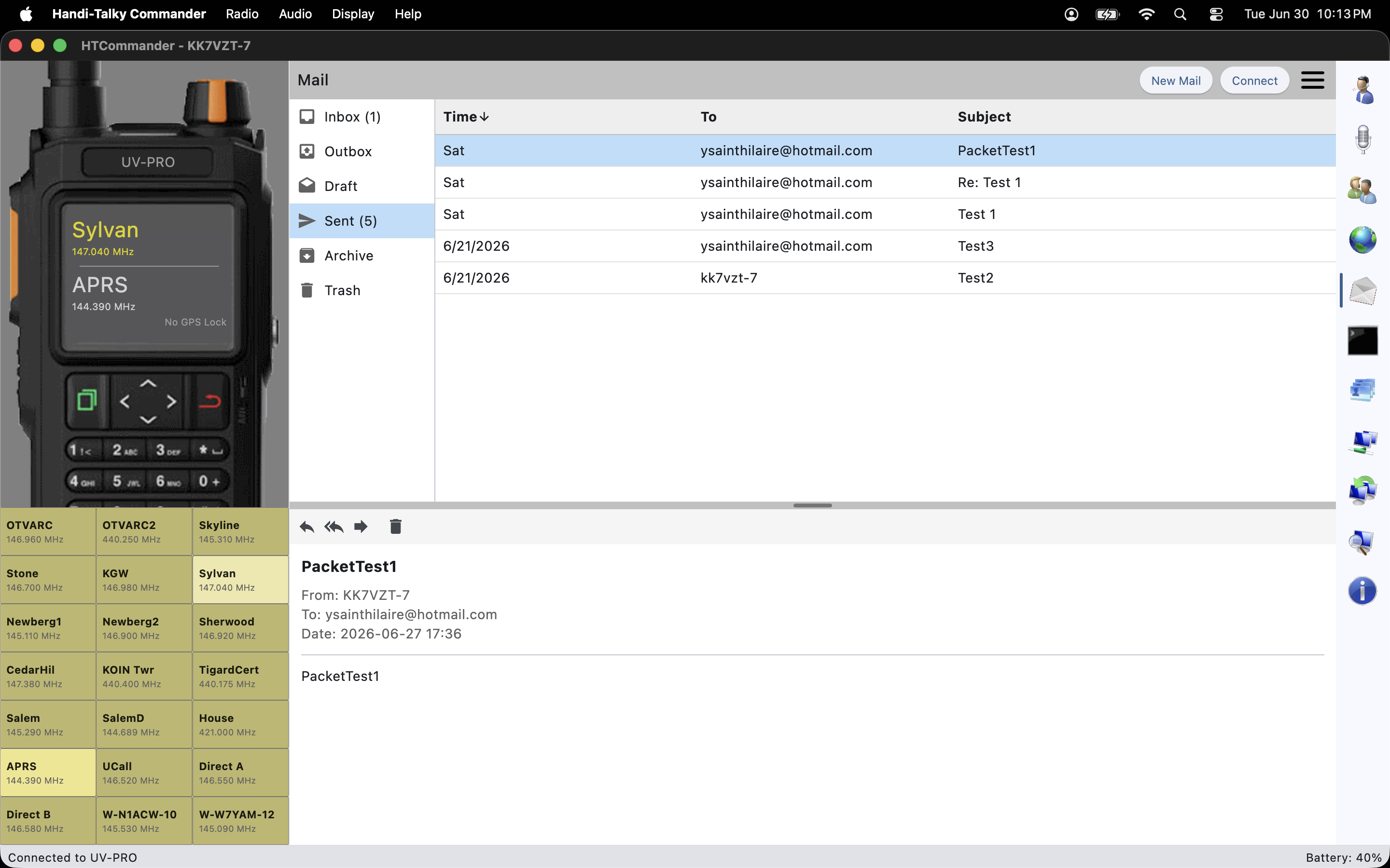 Winlink mail on macOS